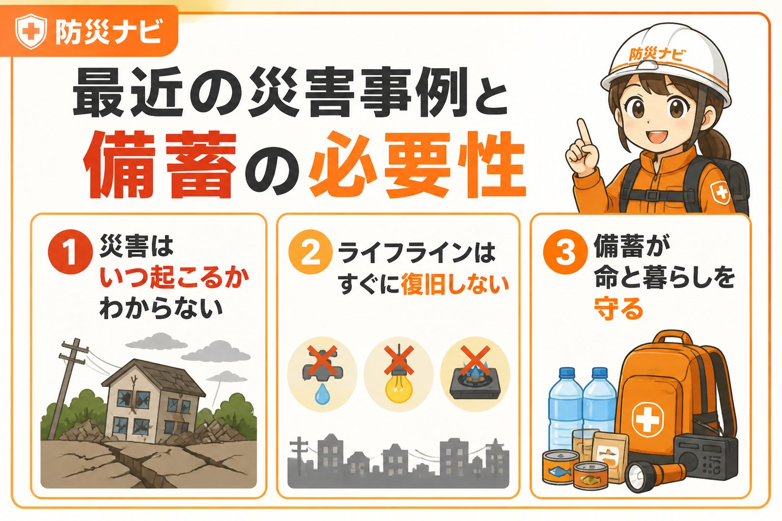 備蓄 最近の災害事例と備蓄の必要性