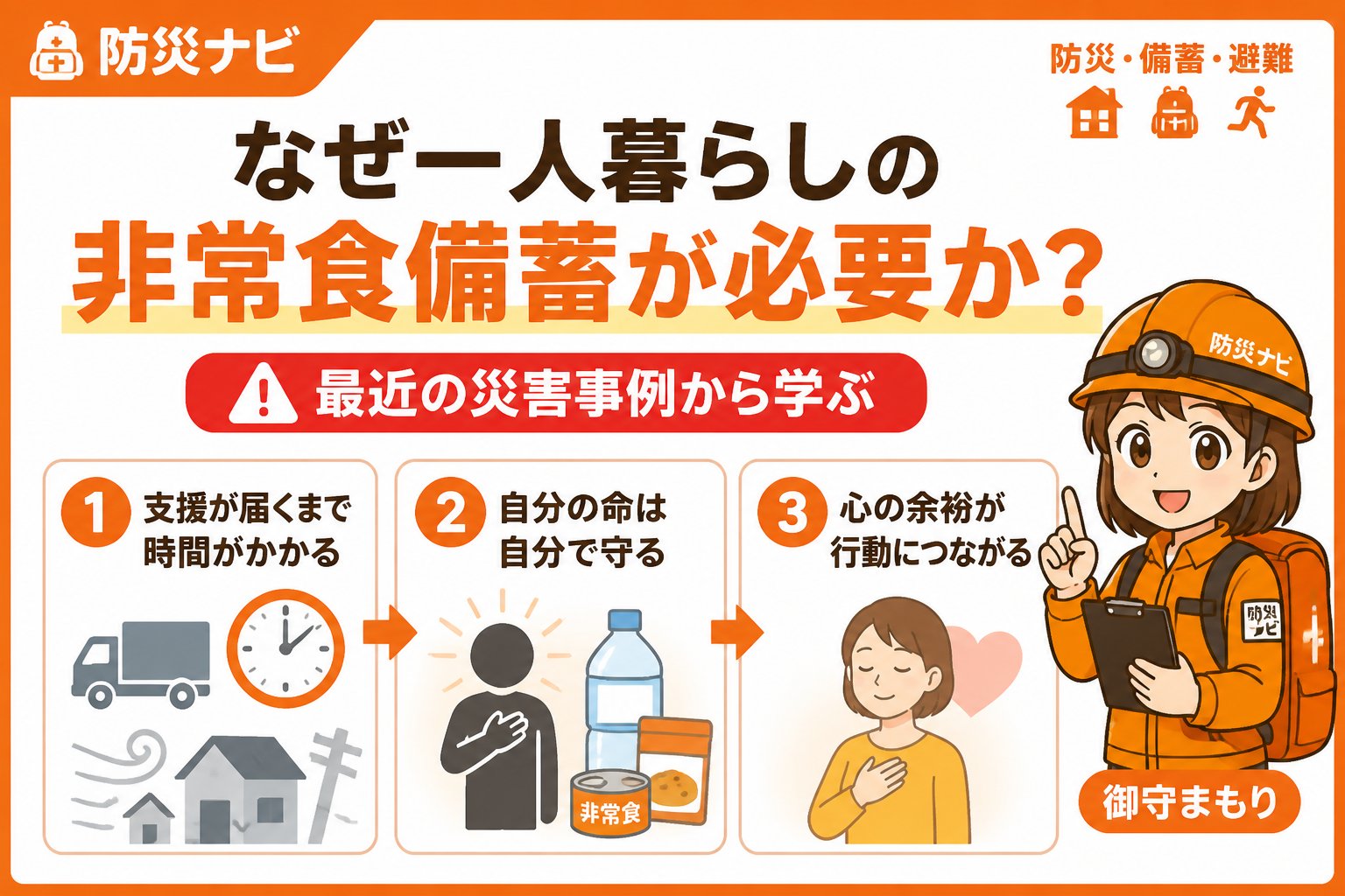 備蓄 なぜ一人暮らしの非常食備蓄が必要か?最近の災害事例から学ぶ