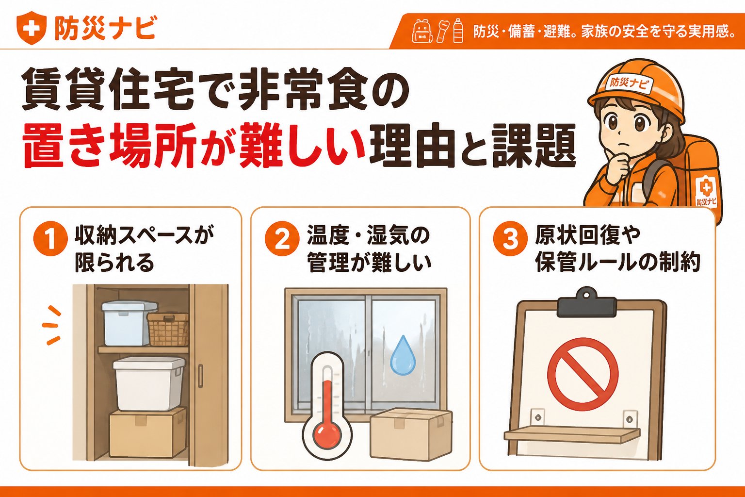 備蓄 賃貸住宅で非常食の置き場所が難しい理由と課題