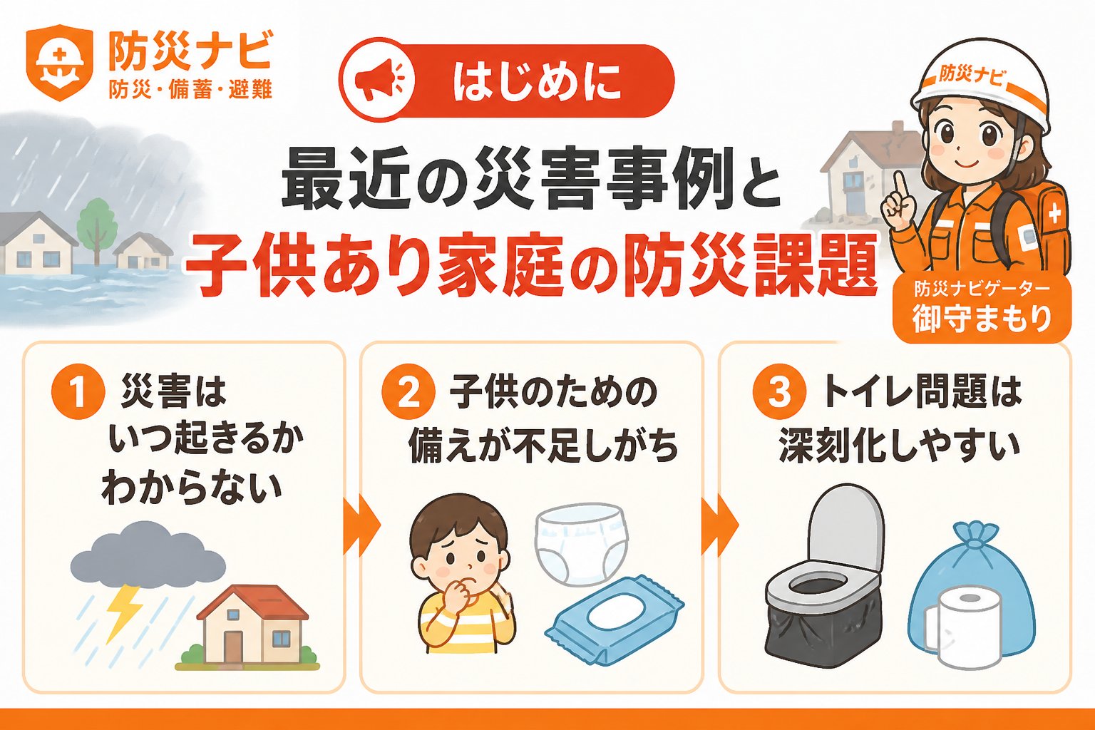 防災グッズ はじめに：最近の災害事例と子供あり家庭の防災課題