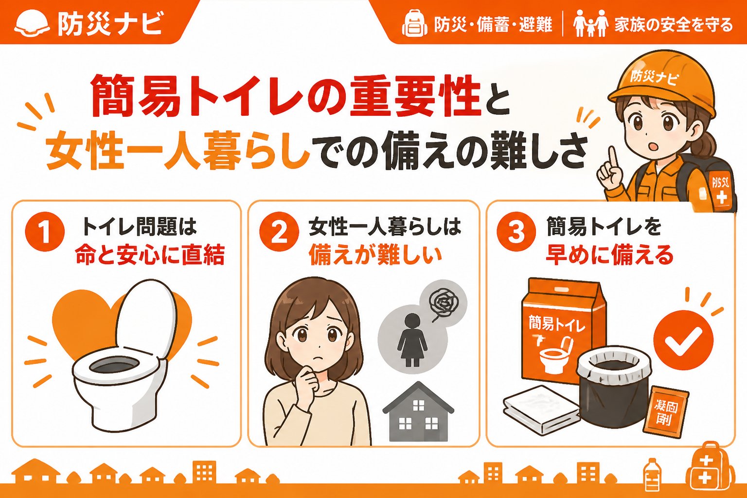 防災グッズ 簡易トイレの重要性と女性一人暮らしでの備えの難しさ
