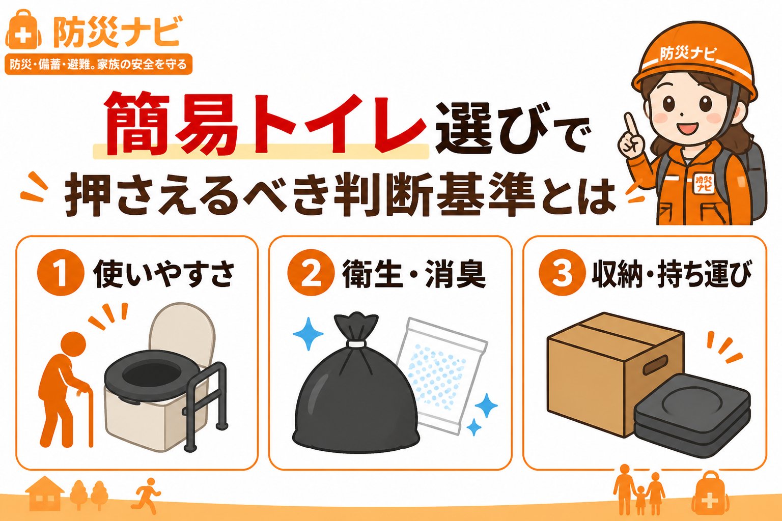 防災グッズ 簡易トイレ選びで押さえるべき判断基準とは