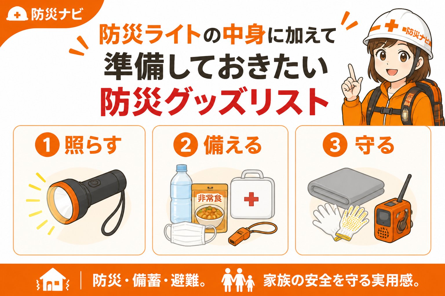 防災グッズ 防災ライトの中身に加えて準備しておきたい防災グッズリスト