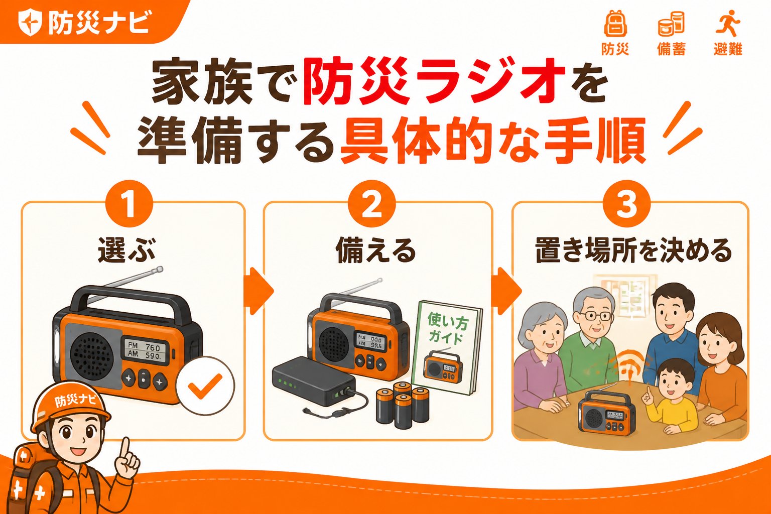 防災グッズ 家族で防災ラジオを準備する具体的な手順