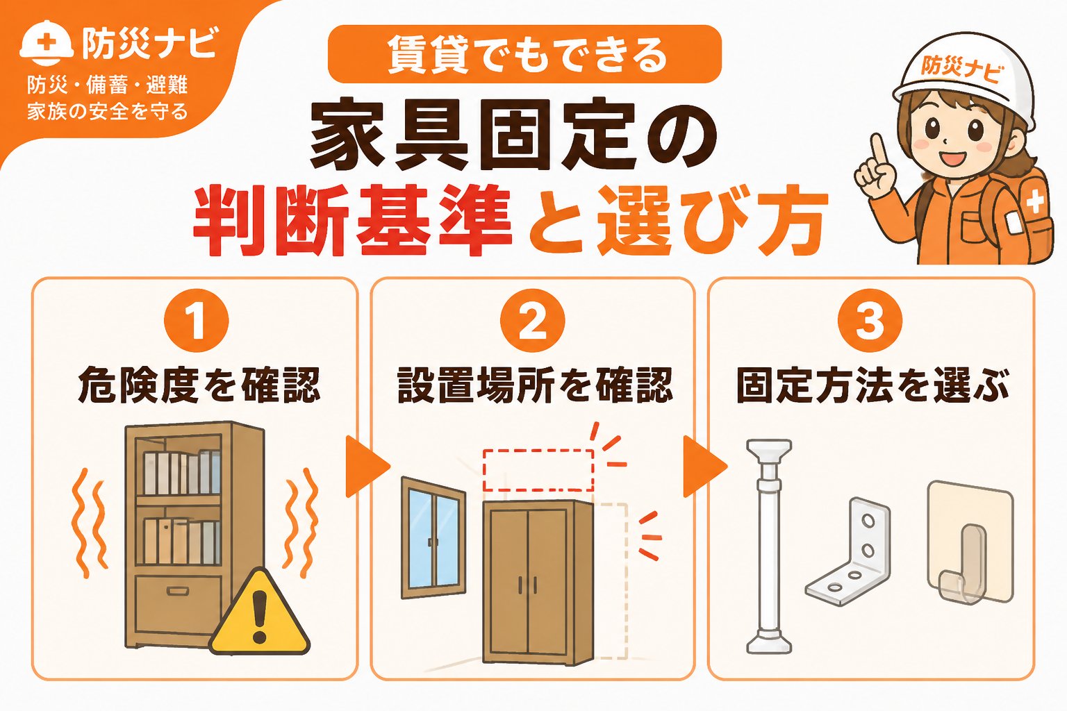 地震対策 賃貸でもできる家具固定の判断基準と選び方