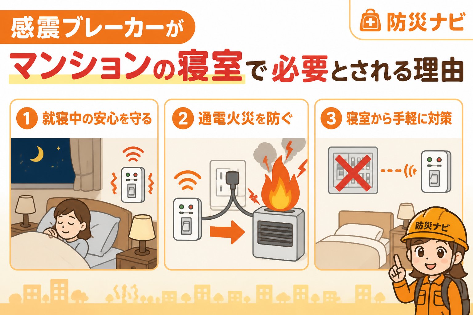 地震対策 感震ブレーカーがマンションの寝室で必要とされる理由