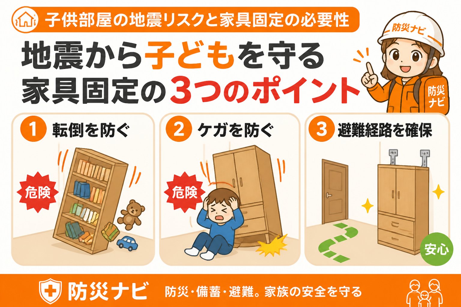 地震対策 子供部屋の地震リスクと家具固定の必要性
