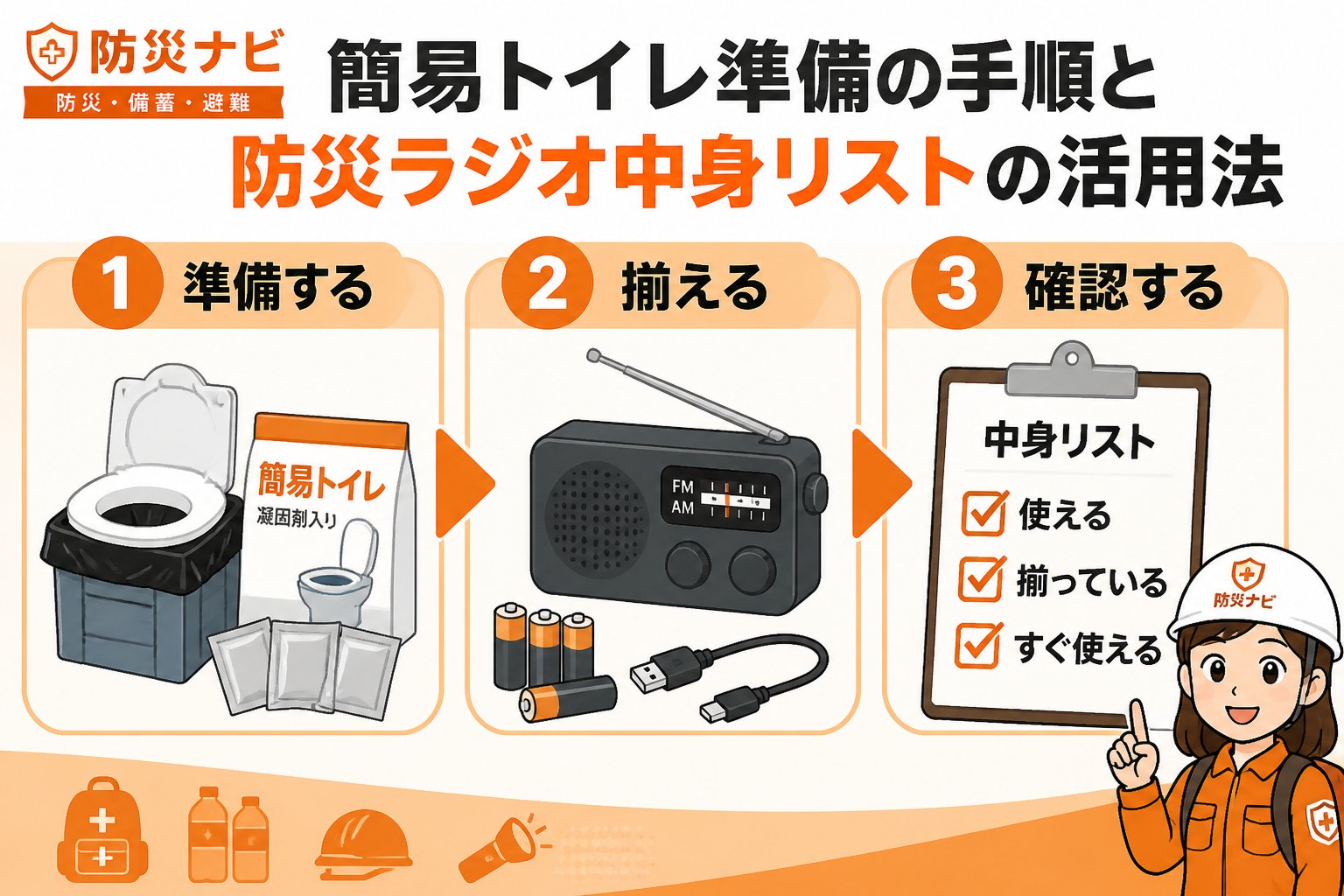 防災グッズ 簡易トイレ準備の手順と防災ラジオ中身リストの活用法