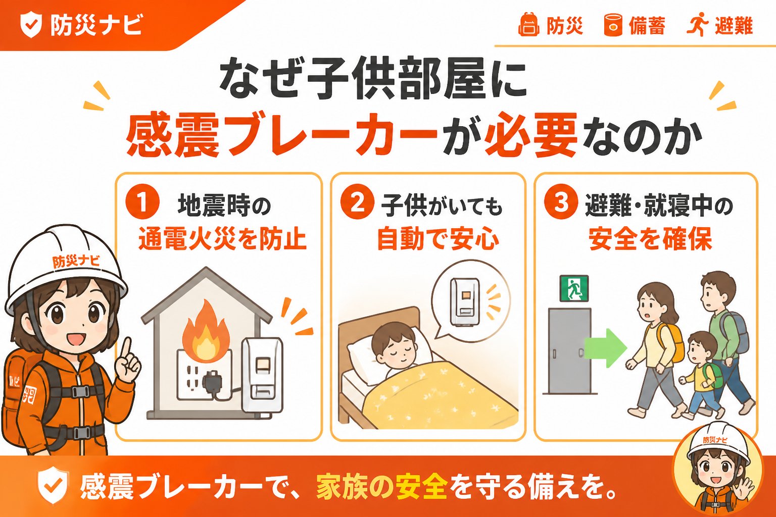 地震対策 なぜ子供部屋に感震ブレーカーが必要なのか