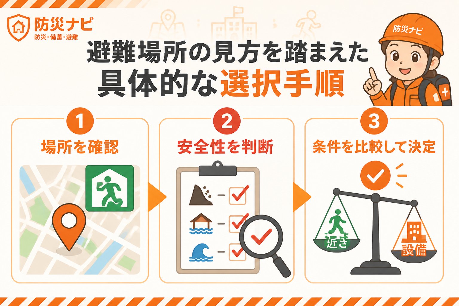 避難計画 避難場所の見方を踏まえた具体的な選択手順