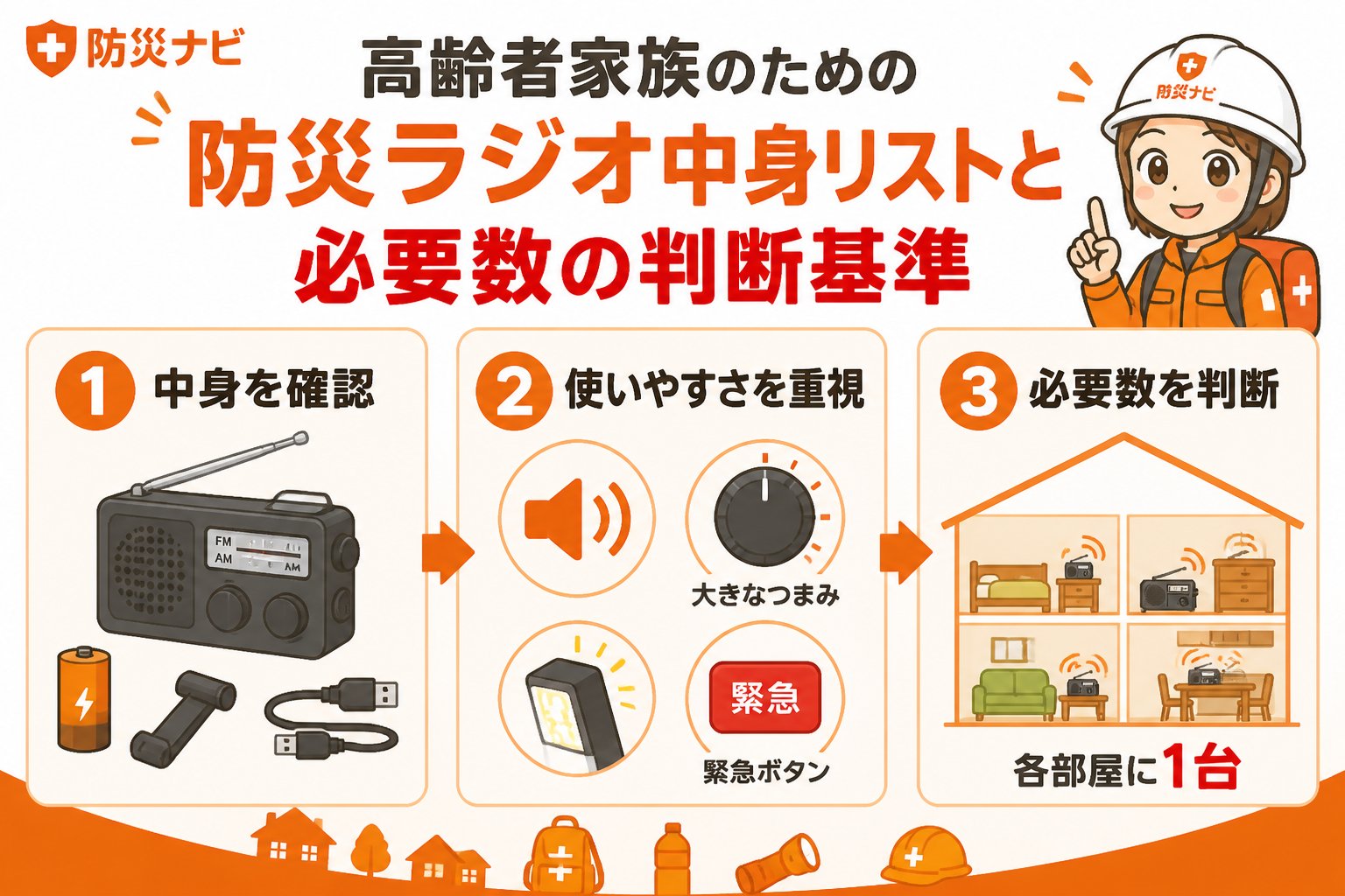防災グッズ 防災ラジオの中身リストと高齢者家族に最適な選び方