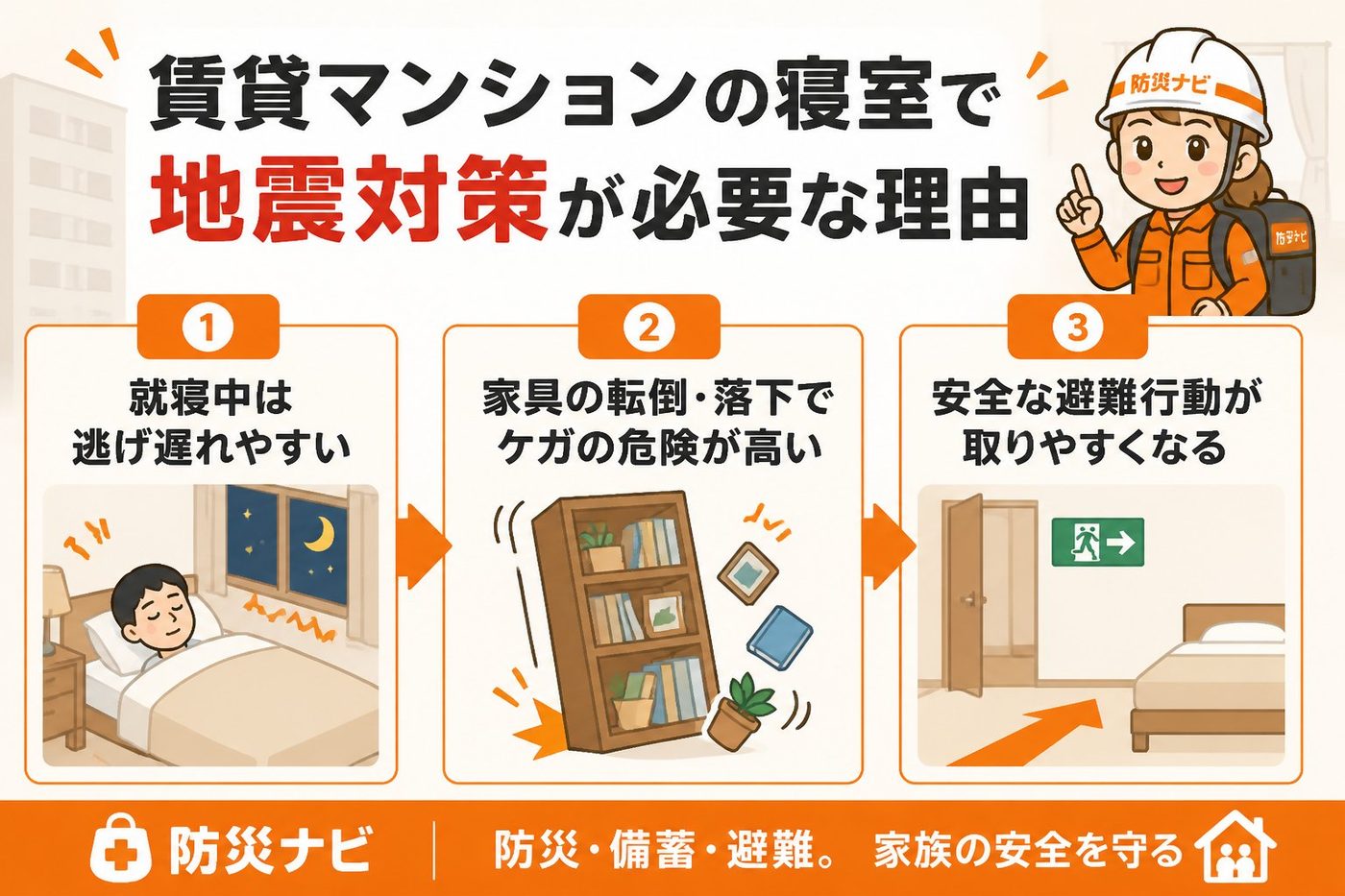 地震対策 賃貸マンションの寝室で地震対策が必要な理由