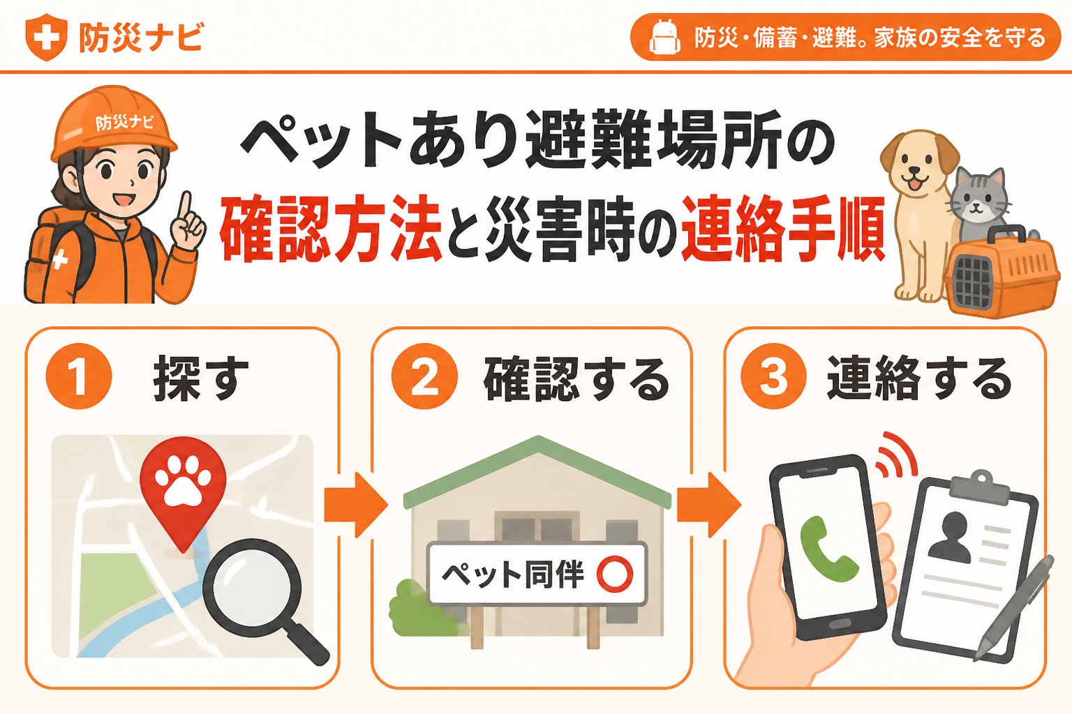 避難計画 ペットあり避難場所の確認方法と災害時の連絡手順