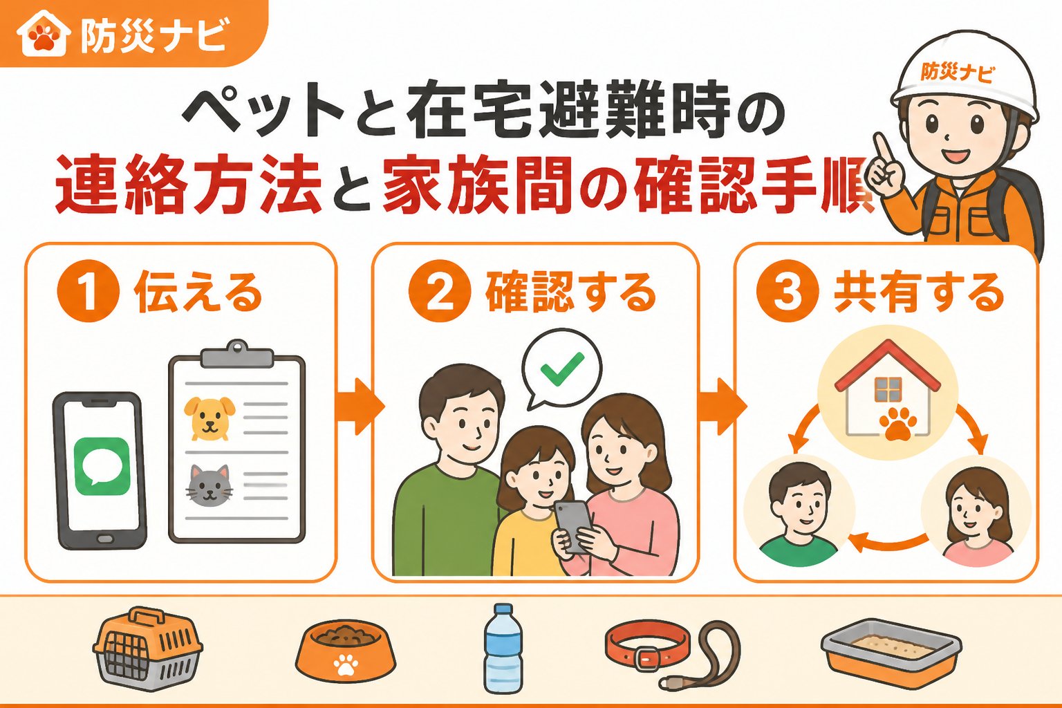 避難計画 ペットと在宅避難時の連絡方法と家族間の確認手順