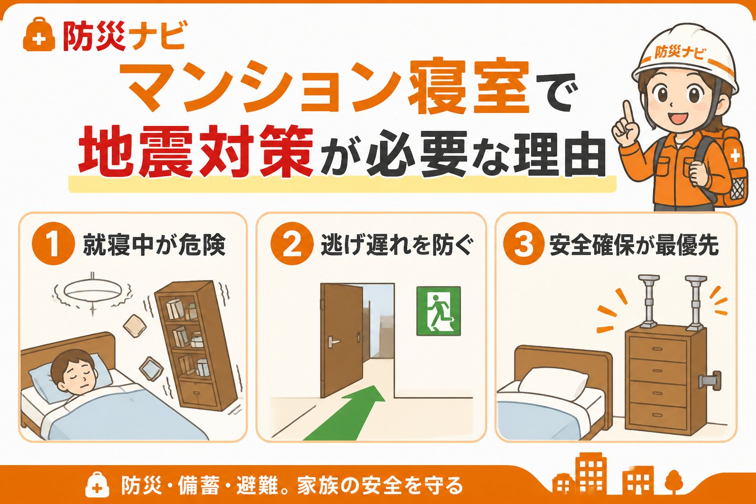 地震対策 マンション寝室で地震対策が必要な理由