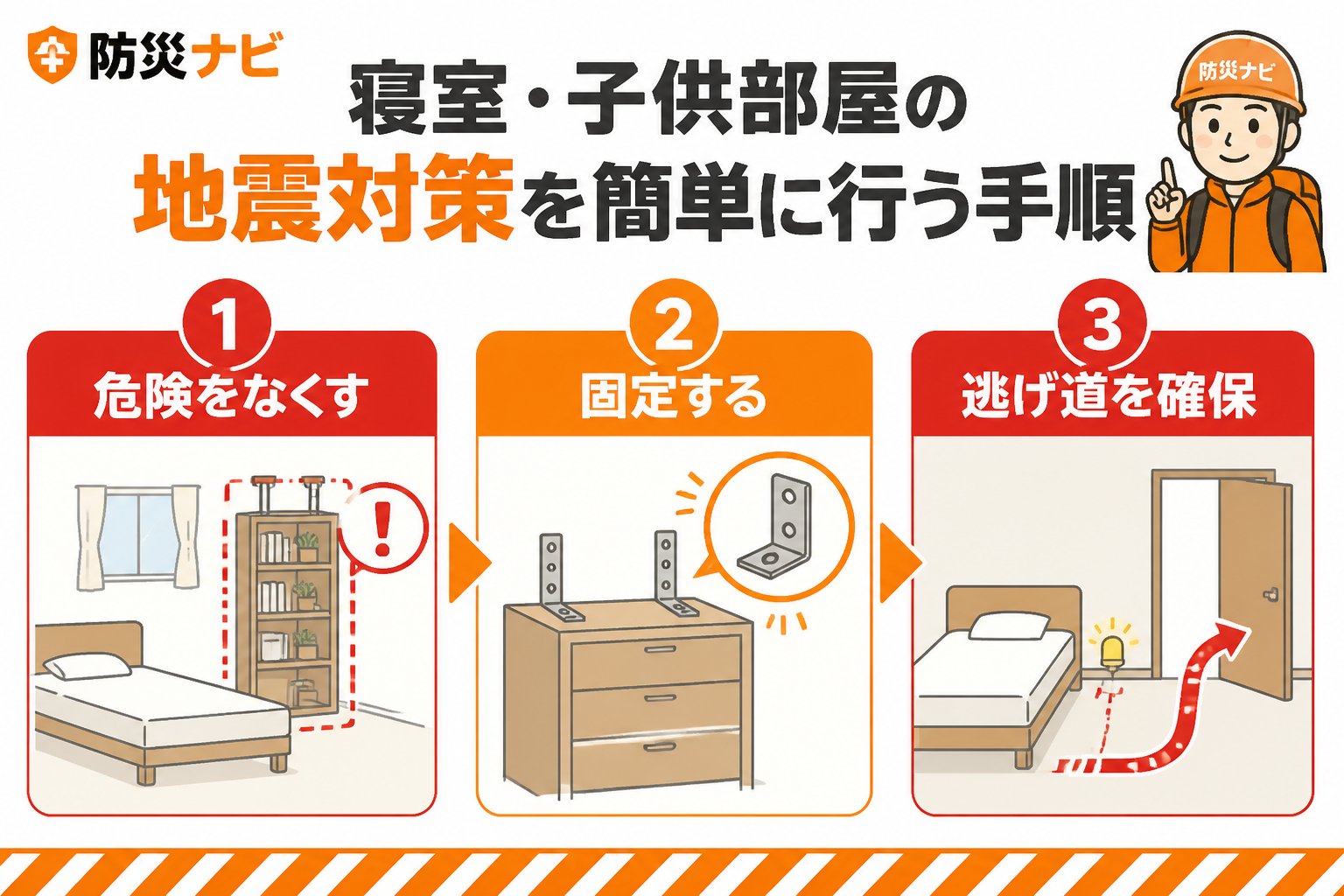 地震対策 寝室・子供部屋の地震対策を簡単に行う手順