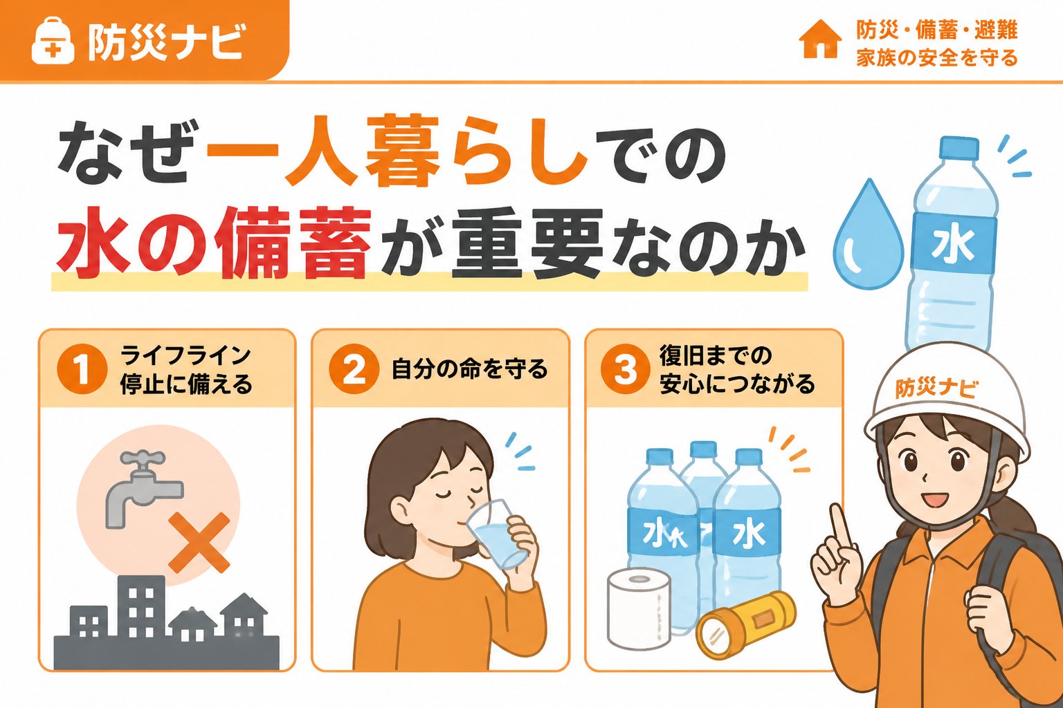 備蓄 なぜ一人暮らしでの水の備蓄が重要なのか