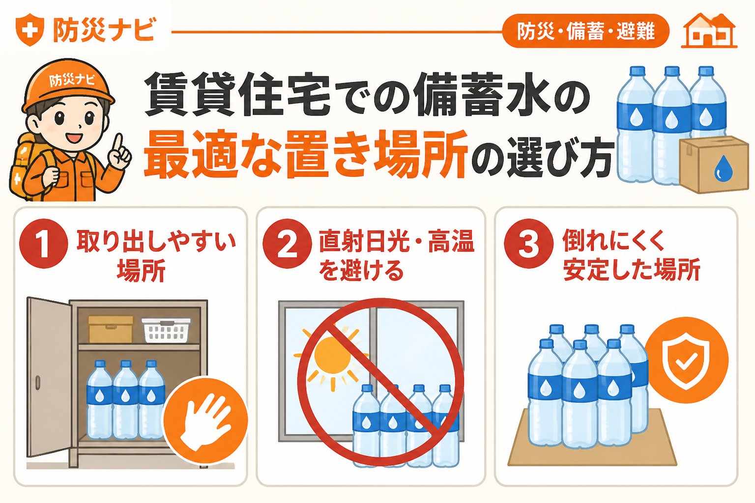 備蓄 賃貸住宅での備蓄水の最適な置き場所の選び方