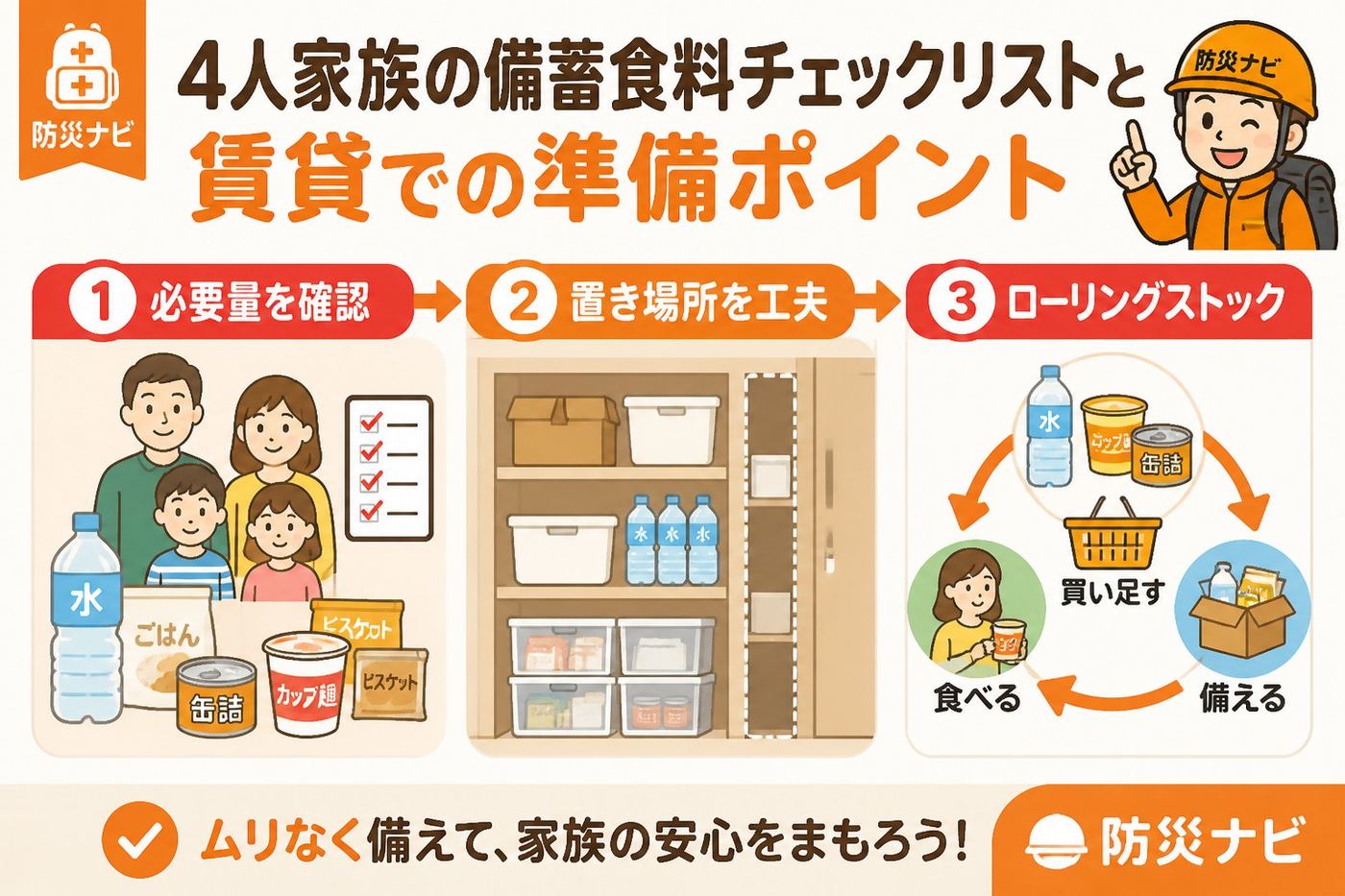 備蓄 賃貸住宅での備蓄食料の準備手順と置き場所の工夫
