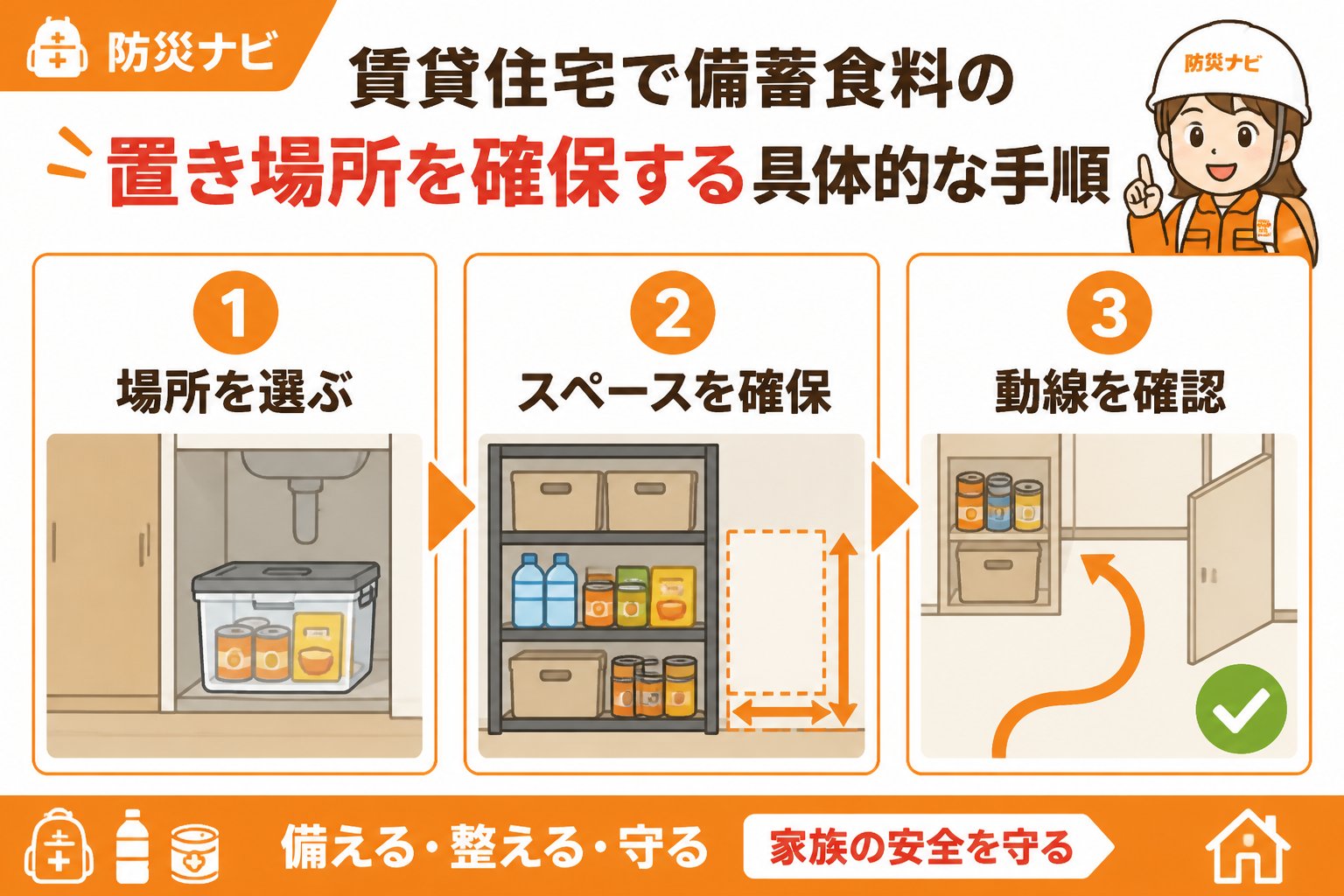 備蓄 賃貸住宅で備蓄食料の置き場所を確保する具体的な手順