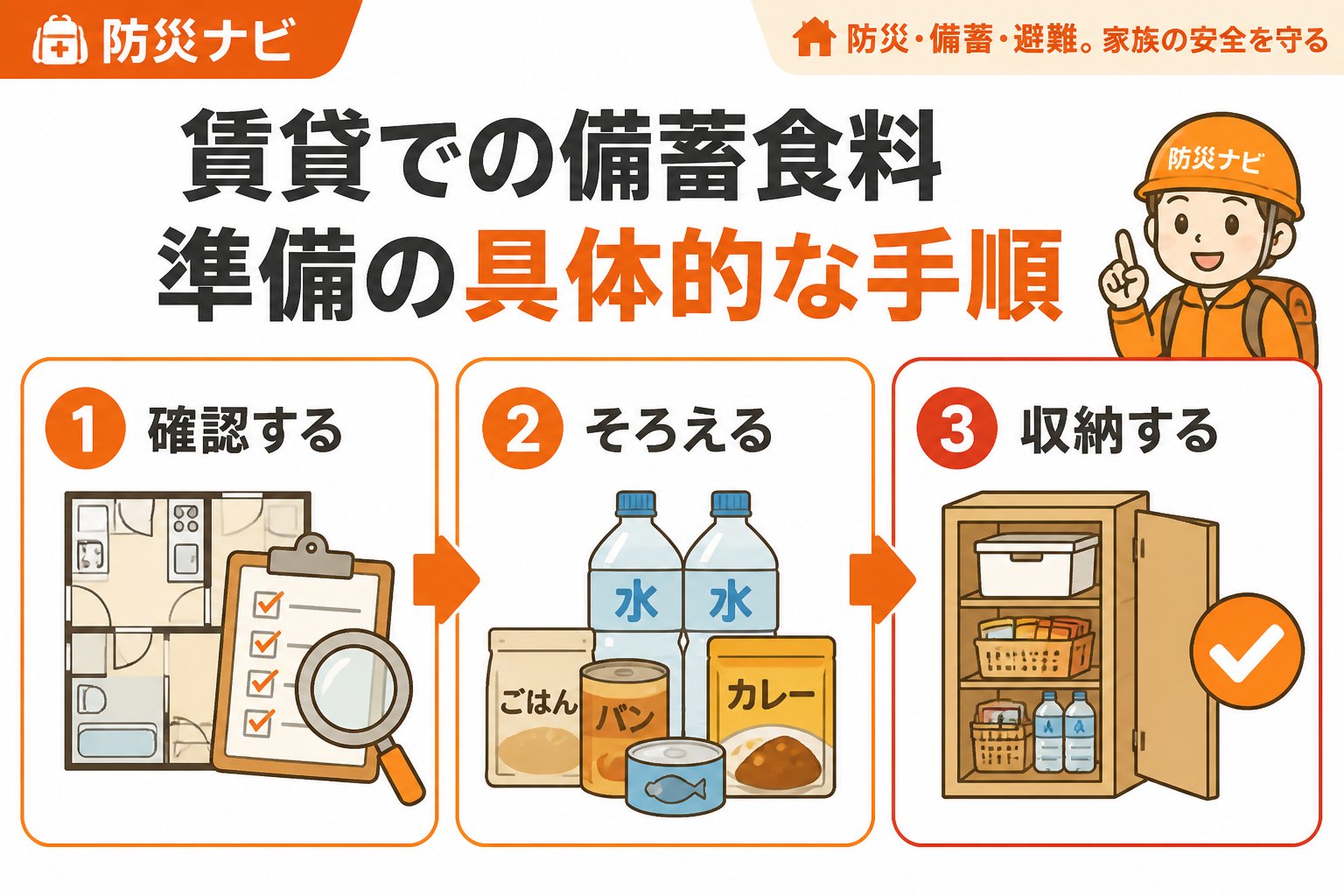 備蓄 賃貸での備蓄食料準備の具体的な手順