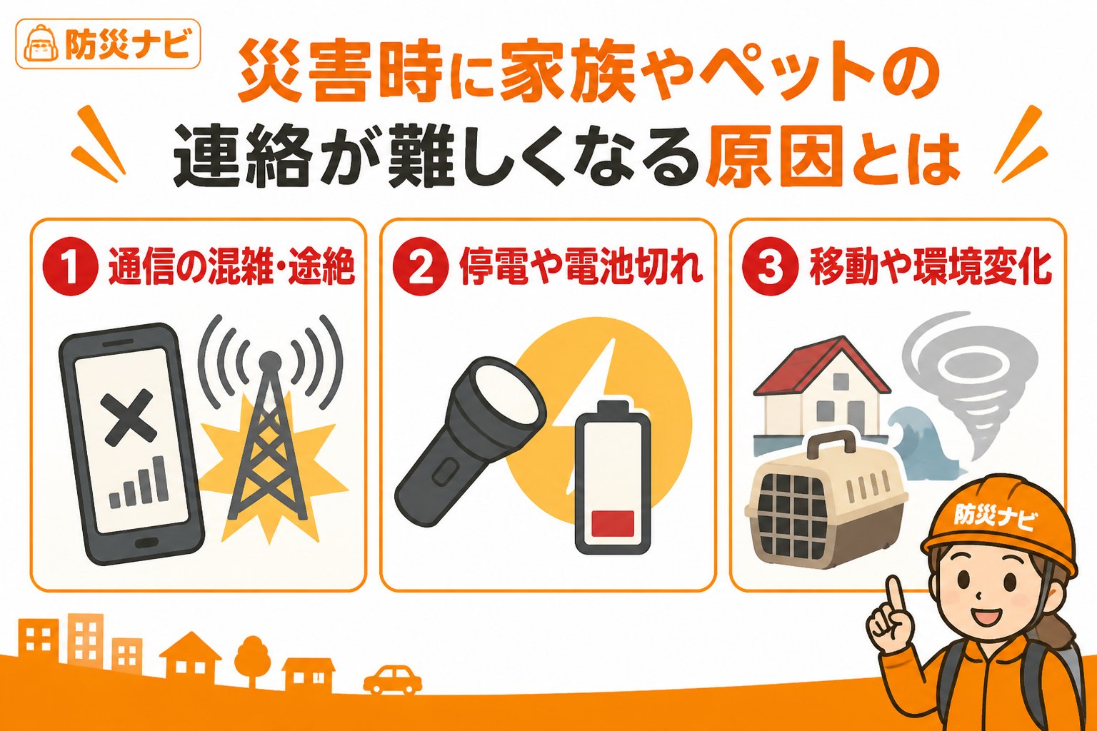 避難計画 災害時に家族やペットの連絡が難しくなる原因とは