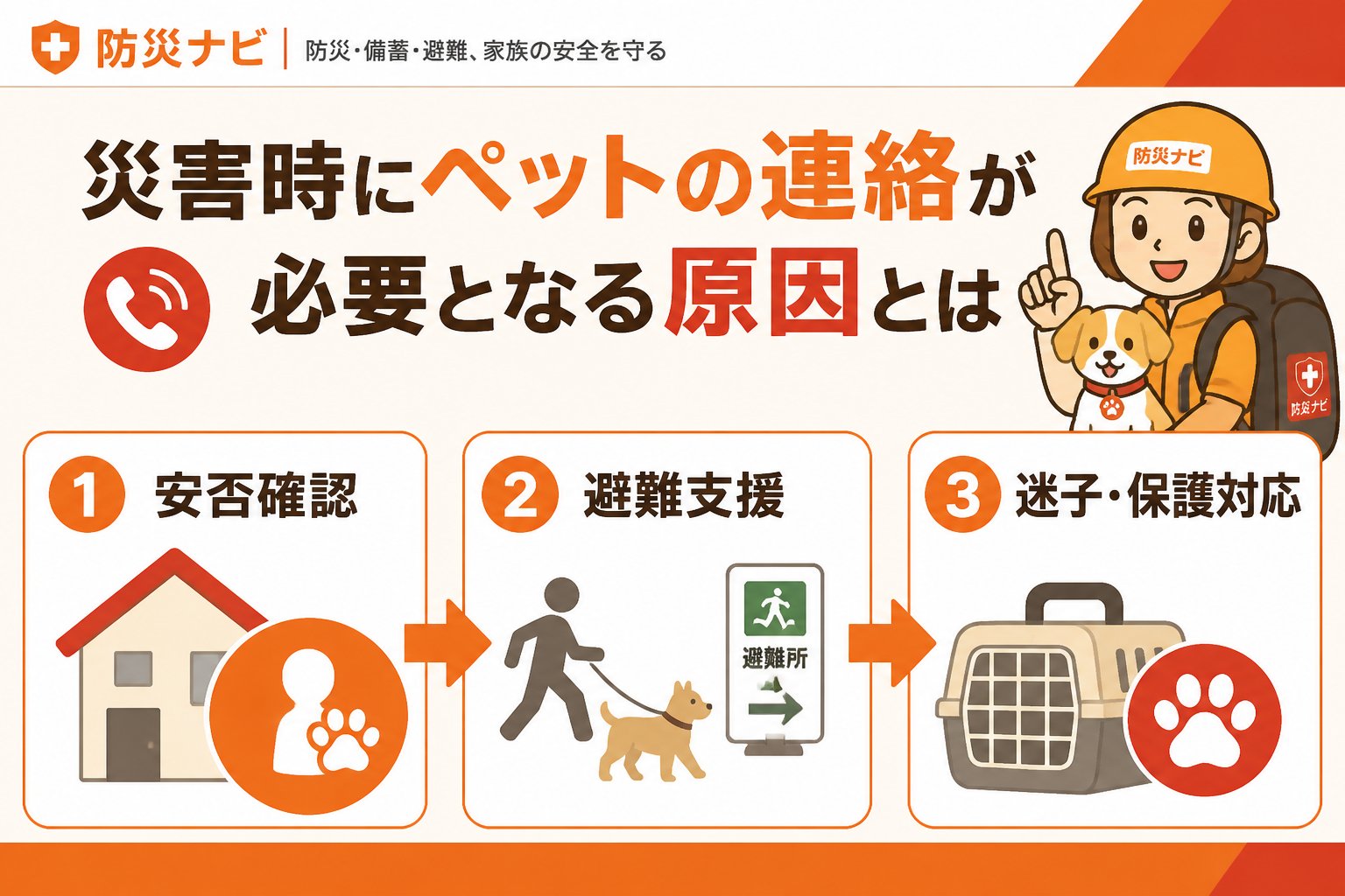 避難計画 災害時にペットの連絡が必要となる原因とは