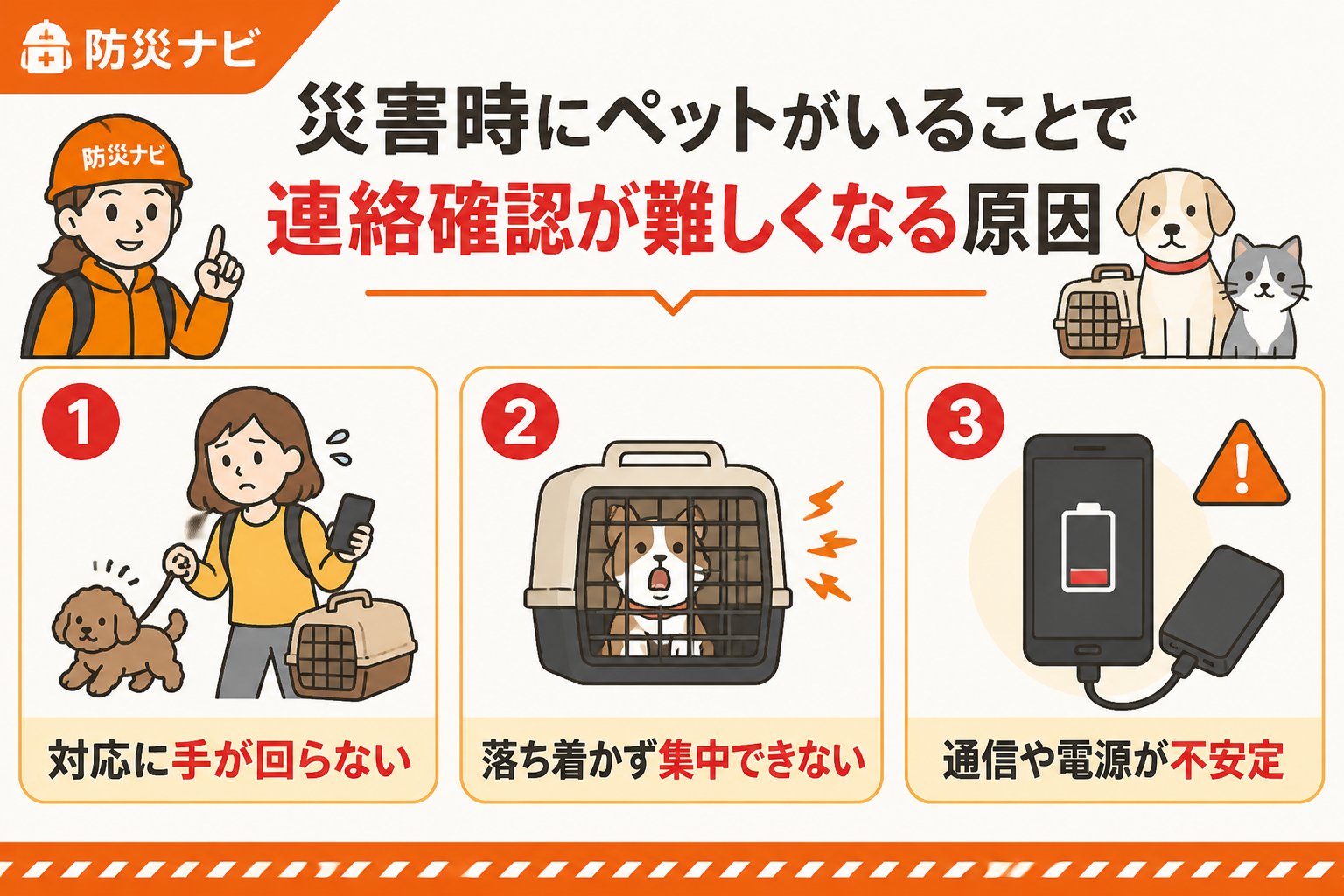 避難計画 災害時にペットがいることで連絡確認が難しくなる原因