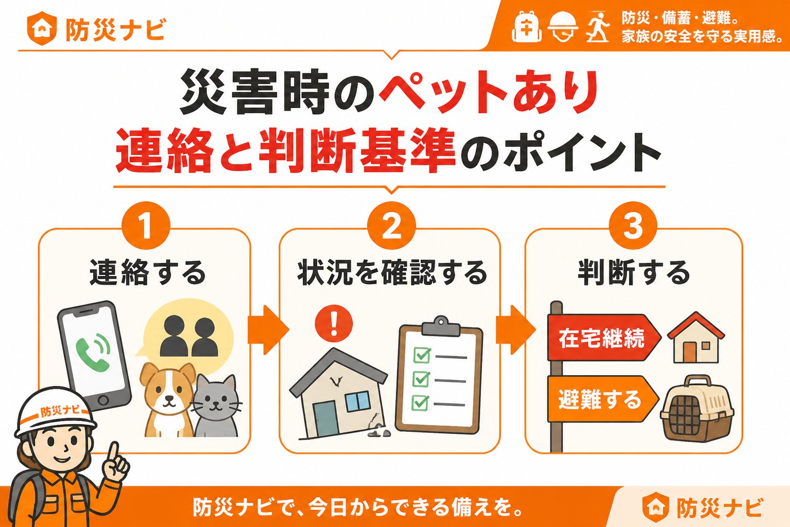 避難計画 災害時のペットあり連絡と判断基準のポイント