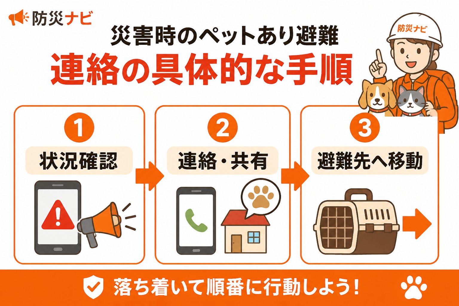 避難計画 災害時のペットあり避難連絡の具体的な手順