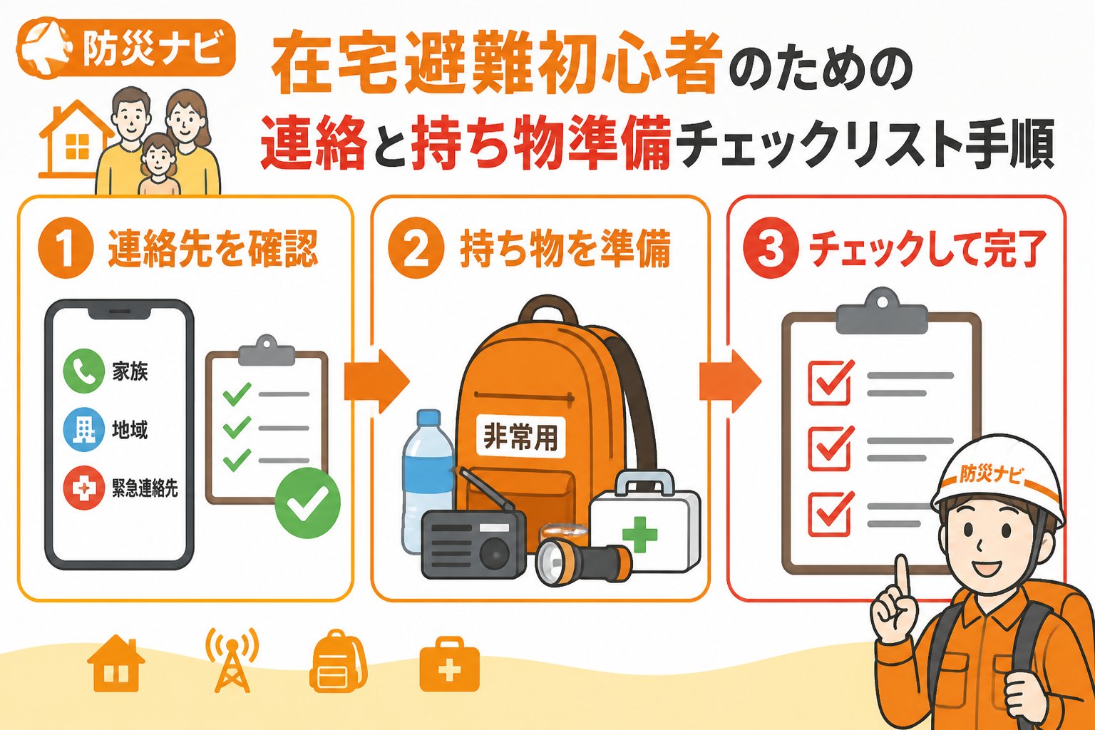 避難計画 在宅避難初心者のための連絡と持ち物準備チェックリスト手順