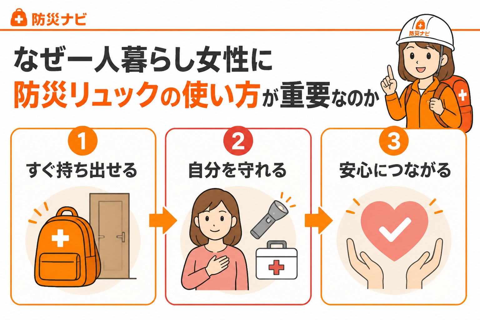 防災グッズ なぜ一人暮らし女性に防災リュックの使い方が重要なのか