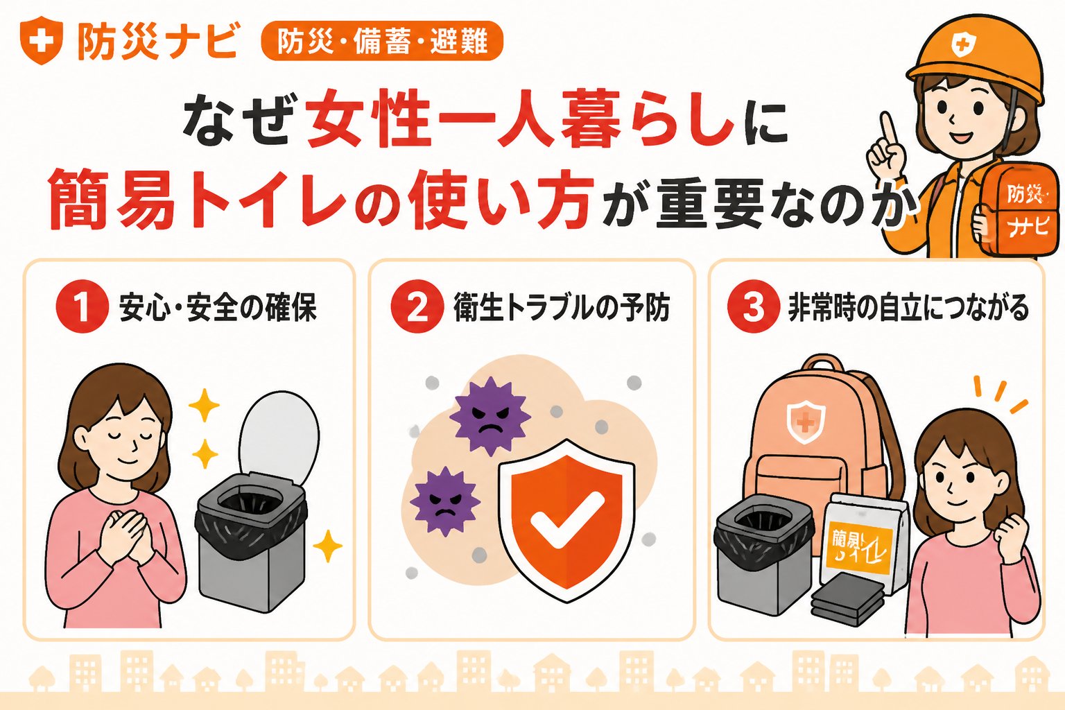 防災グッズ なぜ女性一人暮らしに簡易トイレの使い方が重要なのか