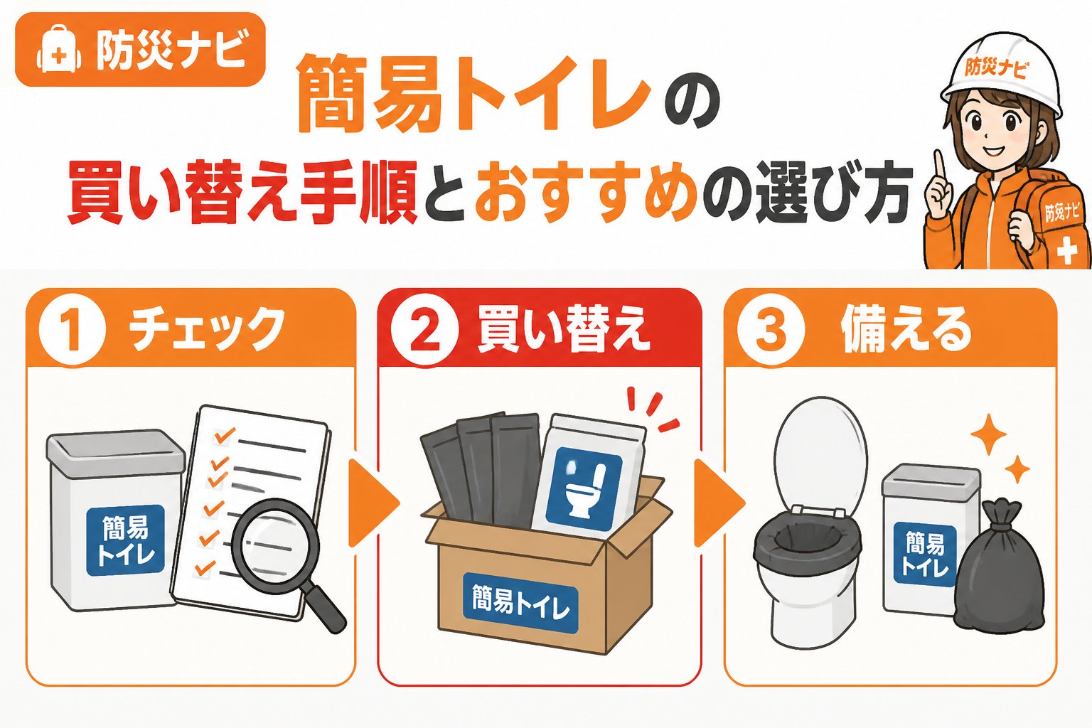 防災グッズ 簡易トイレの買い替え手順とおすすめの選び方