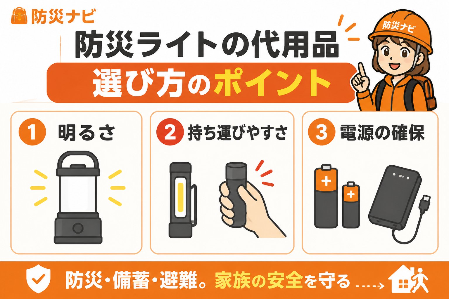 防災グッズ 防災ライト女性一人暮らし代用品の選び方のポイント