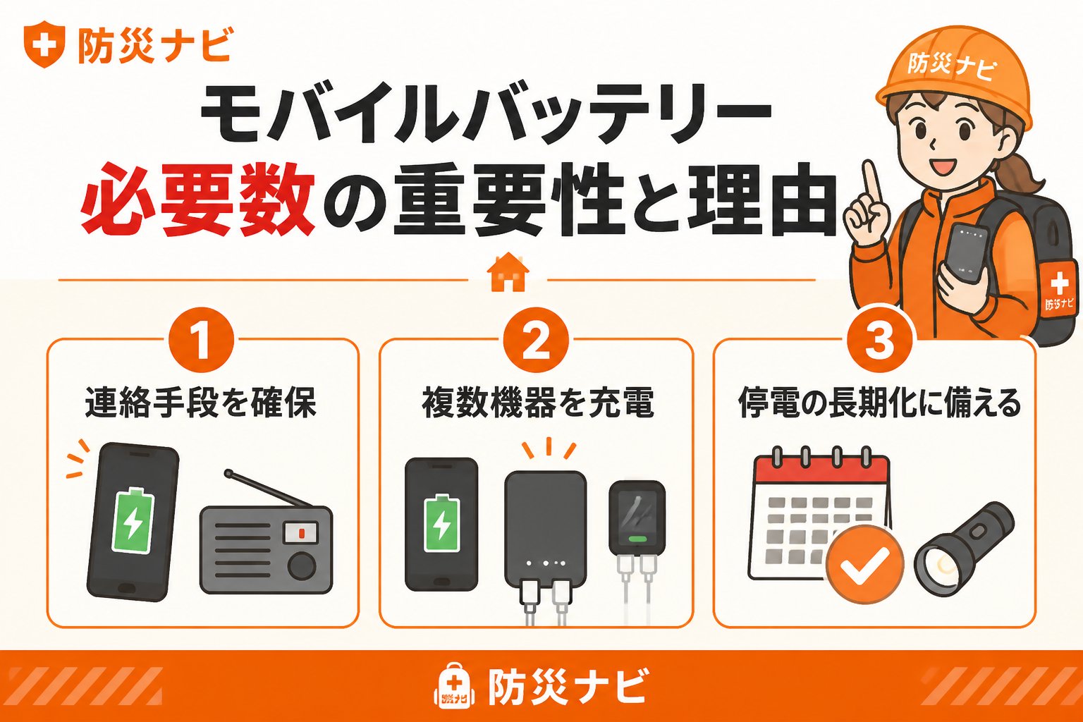 防災グッズ モバイルバッテリー防災女性一人暮らし必要数の重要性と理由