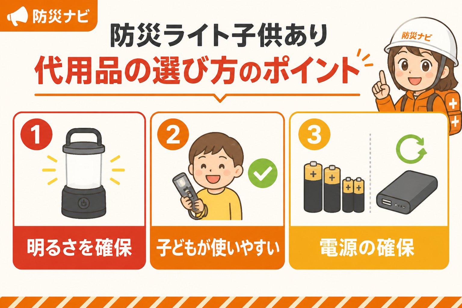 防災グッズ 防災ライト子供あり代用品の選び方のポイント
