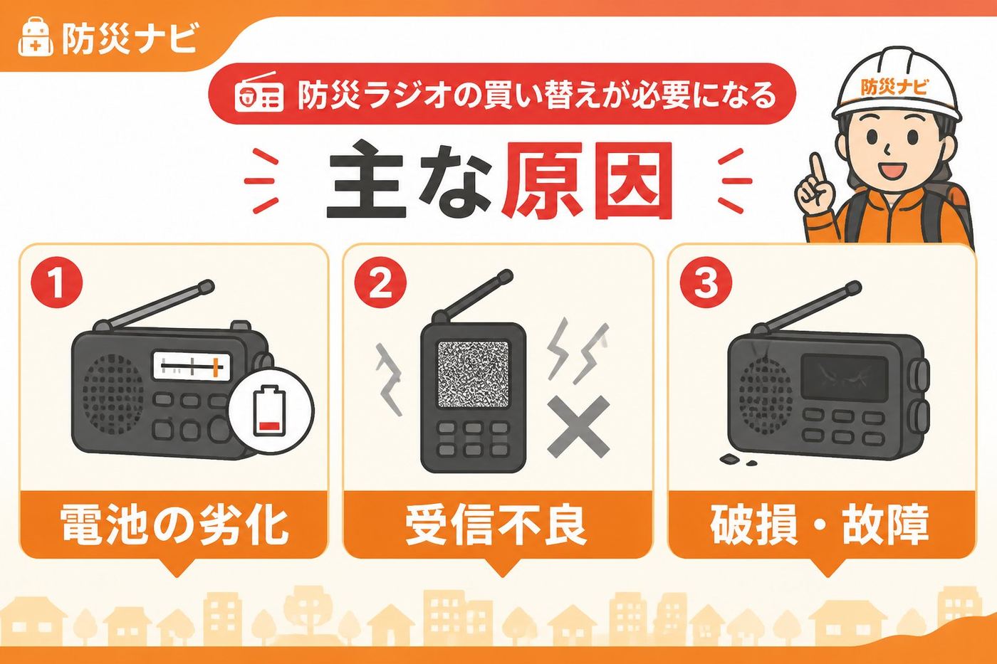 防災グッズ 防災ラジオの買い替えが必要になる主な原因