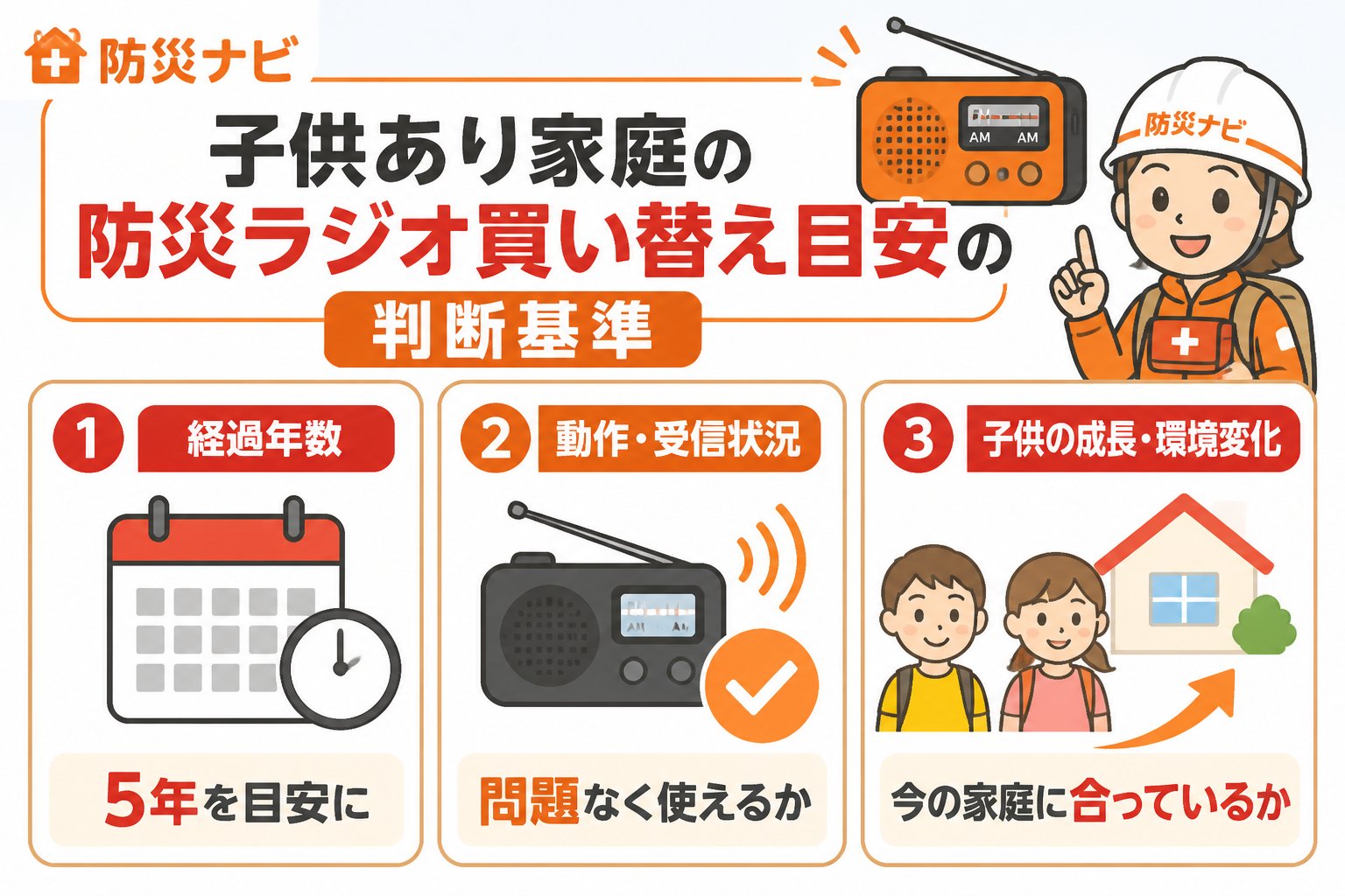 防災グッズ 子供あり家庭における防災ラジオ買い替え目安の判断基準