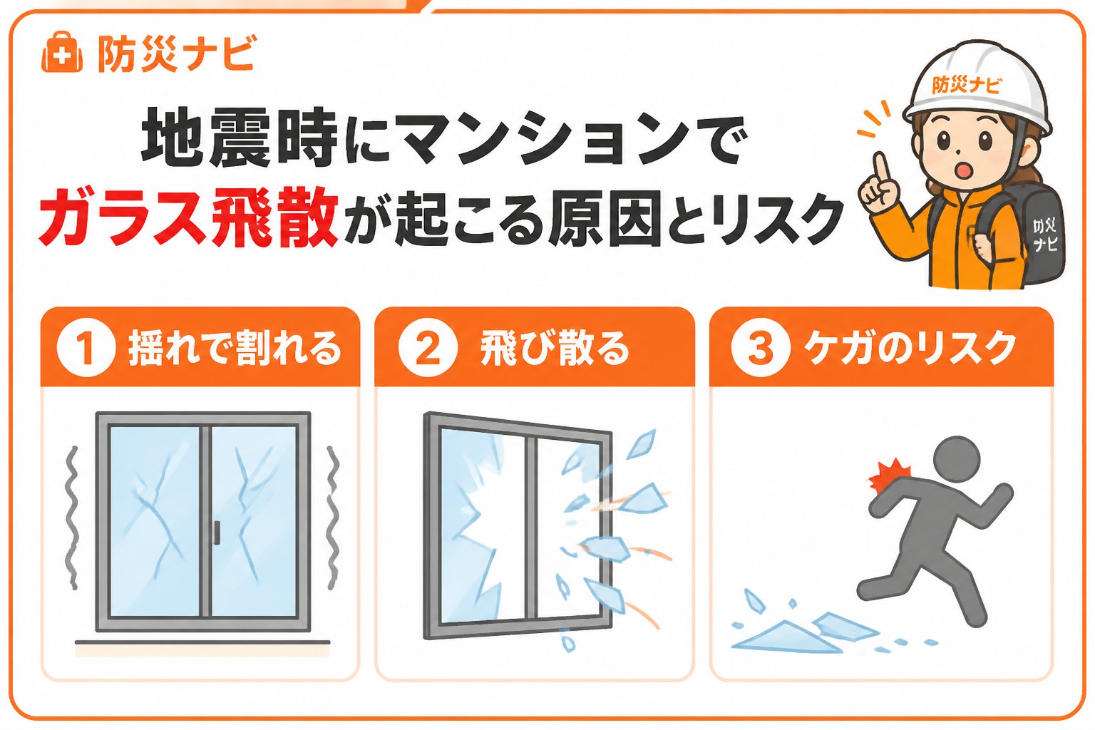 地震対策 地震時にマンションでガラス飛散が起こる原因とリスク