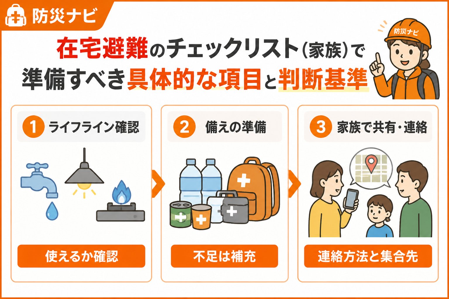 避難計画 在宅避難のチェックリスト（家族）で準備すべき具体的な項目と判断基準