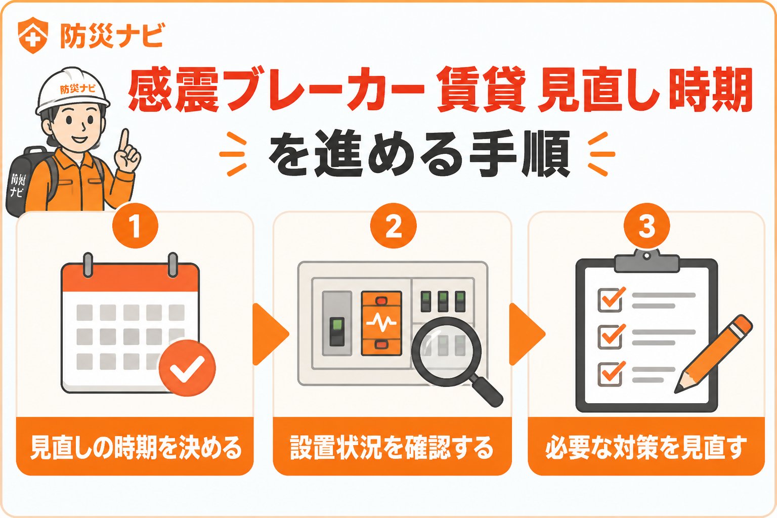 地震対策 感震ブレーカー 賃貸 見直し 時期を進める手順