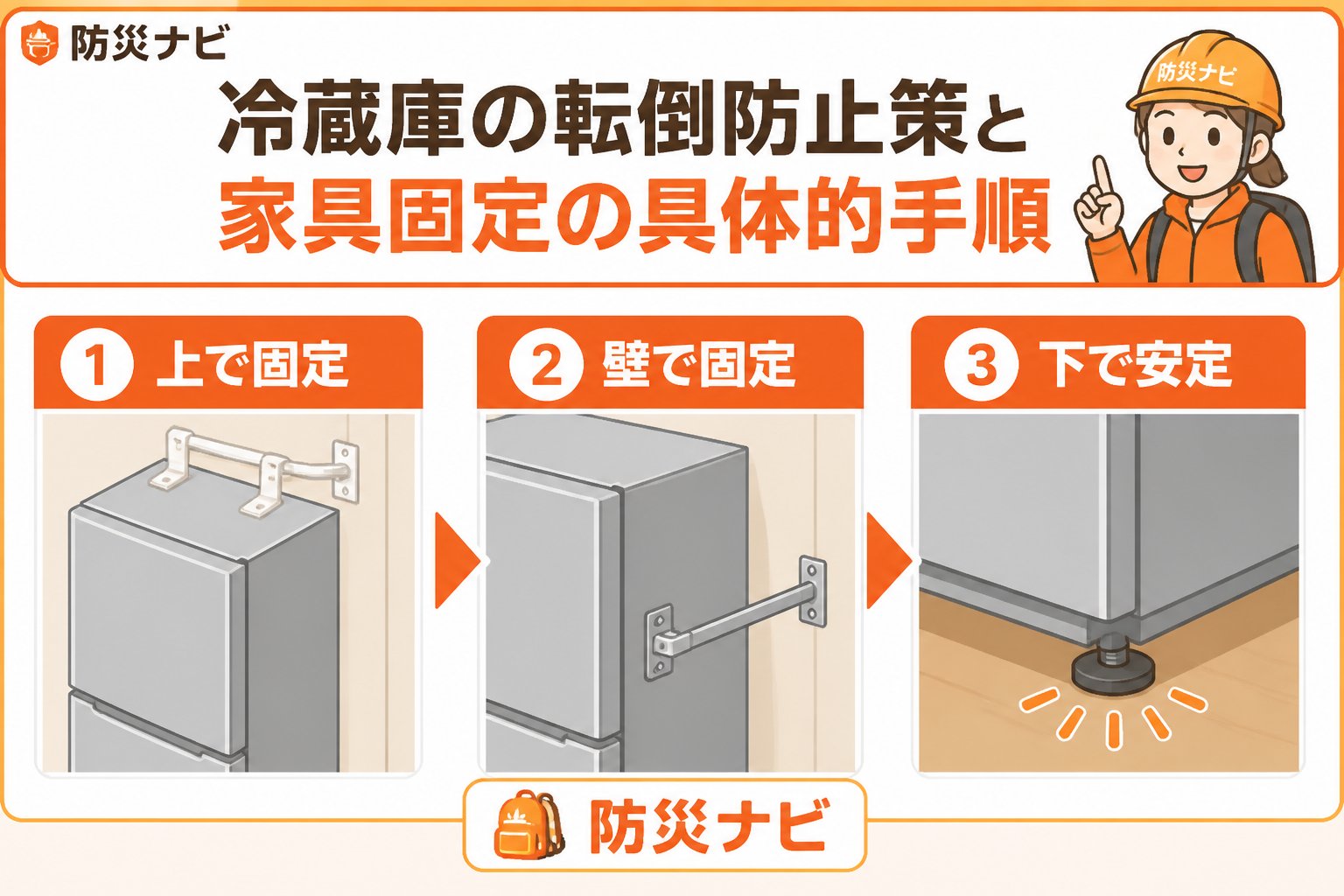 地震対策 冷蔵庫の転倒防止策と家具固定の具体的手順