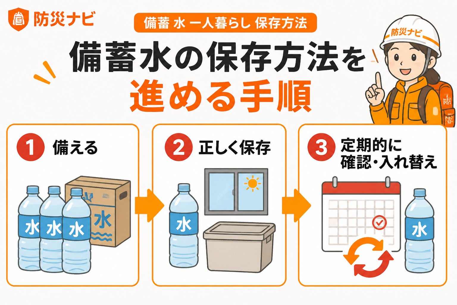 備蓄 備蓄 水 一人暮らし 保存方法を進める手順
