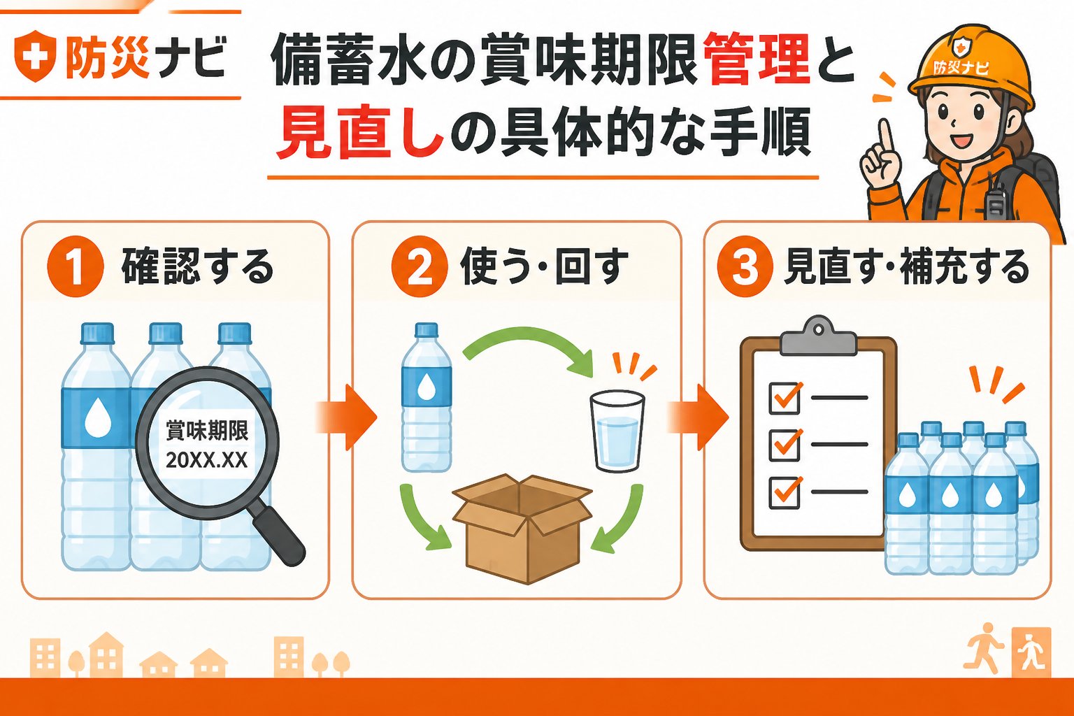 備蓄 備蓄水の賞味期限管理と見直しの具体的な手順