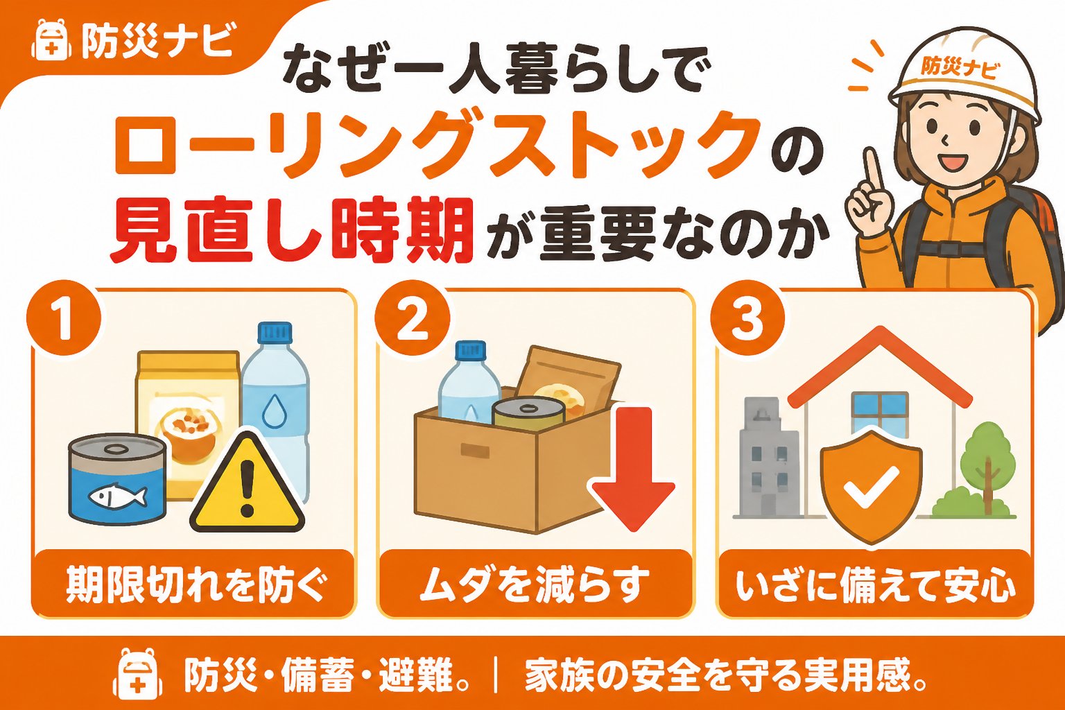 備蓄 なぜ一人暮らしでローリングストックの見直し時期が重要なのか