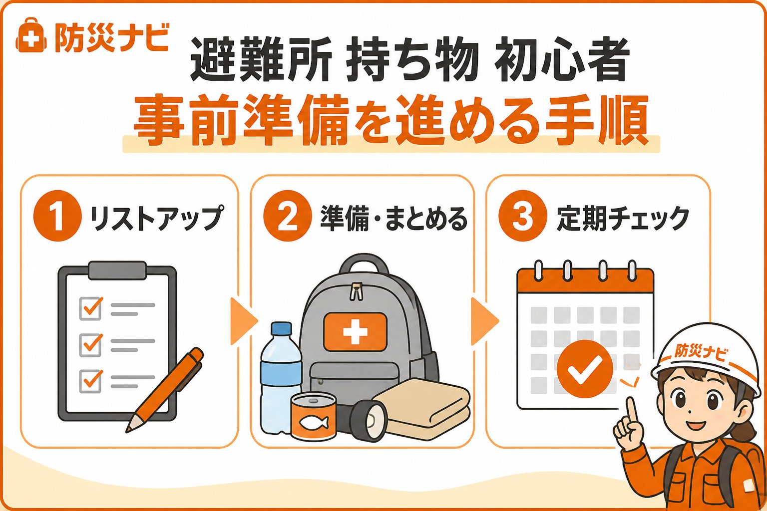 避難計画 避難所 持ち物 初心者 事前準備を進める手順