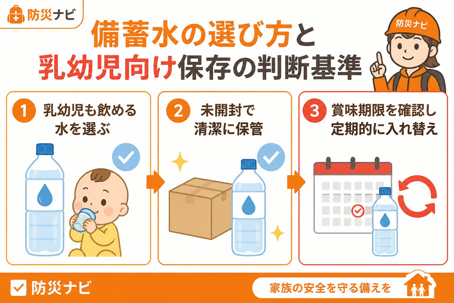 備蓄 備蓄水の選び方と乳幼児向け保存の判断基準